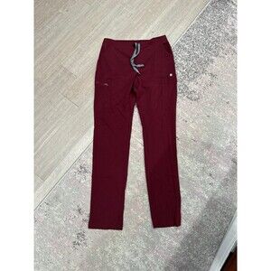 Figs Women's Yola Skinny Scrub Pants Burgundy Red Sz S